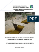 Proyecto control y medición agua bloques riego Valle Caplina