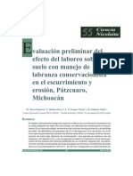 Efecto Del Laboreo Del Suelo en Un Sitio Con Manejo de Labranza de Consernacion