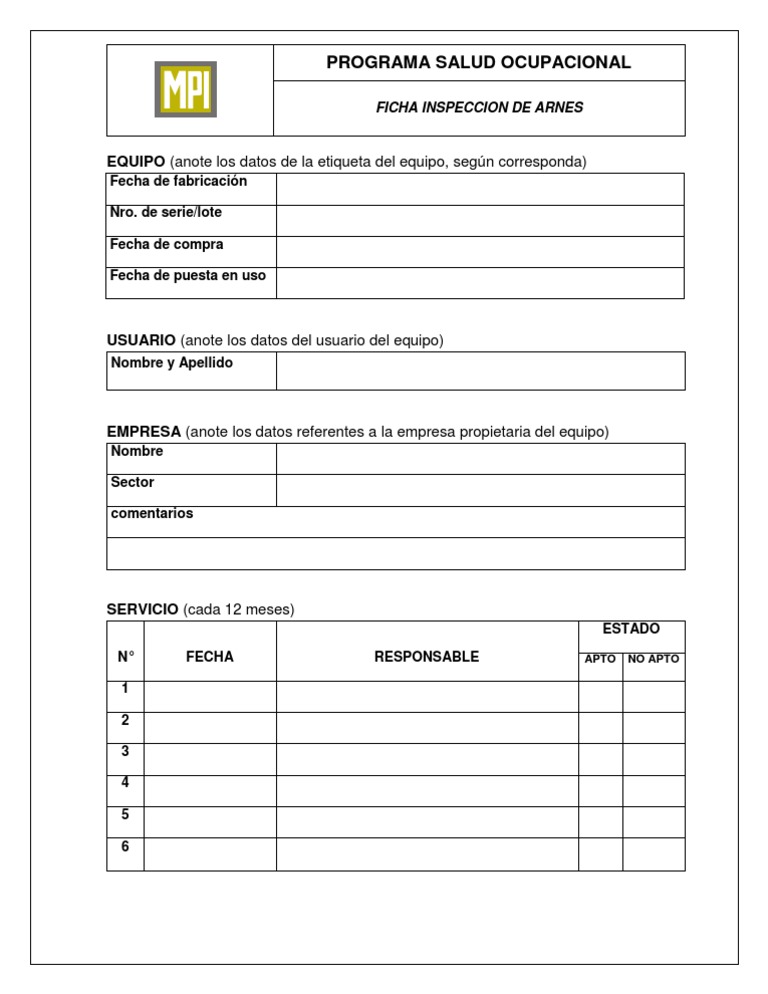 Formato hoja de vida