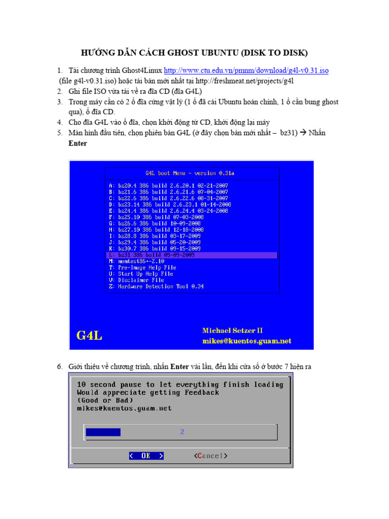 H NGD N Cách Ghost Ubuntu (Disk To Disk) : Enter | PDF