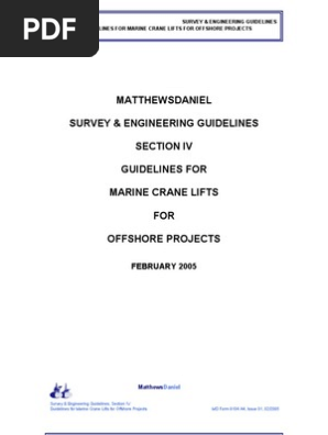 Guidelines for Marine Crane Lifts