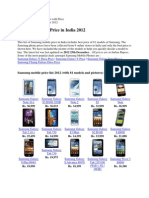 Samsung Mobile Price in India 2012