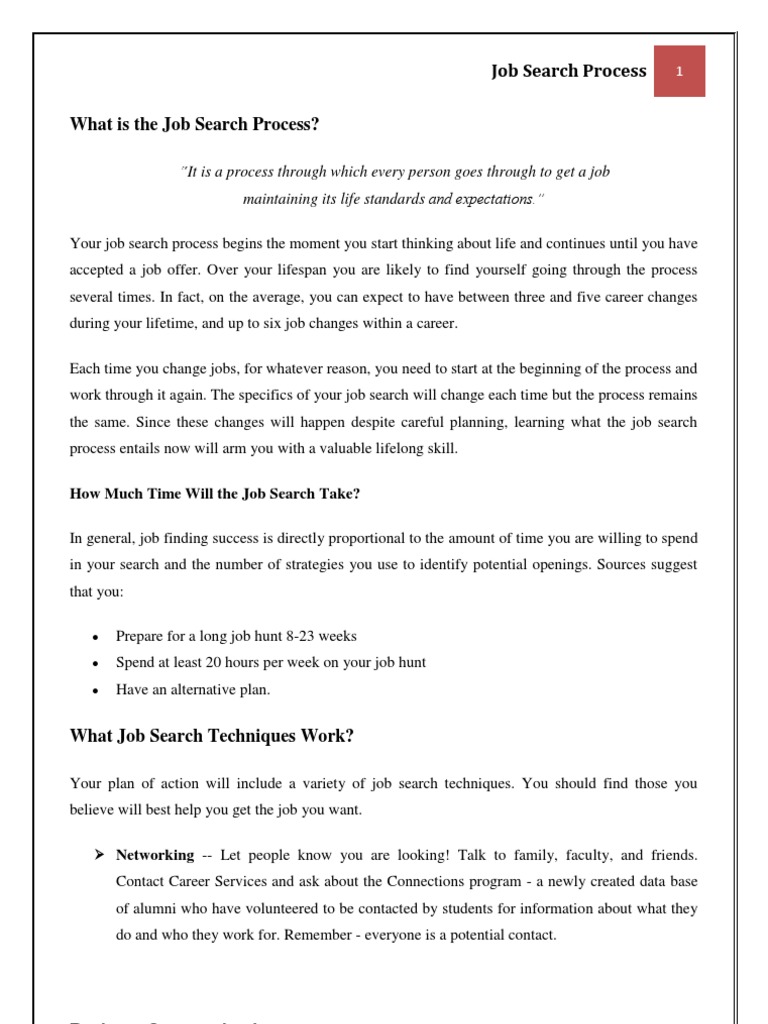 Job Search Process PDF Résumé Employment