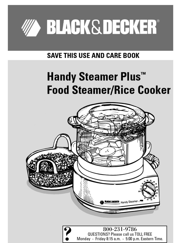 Black and Decker Food Steamer Rice Cooker and Manual Download Free