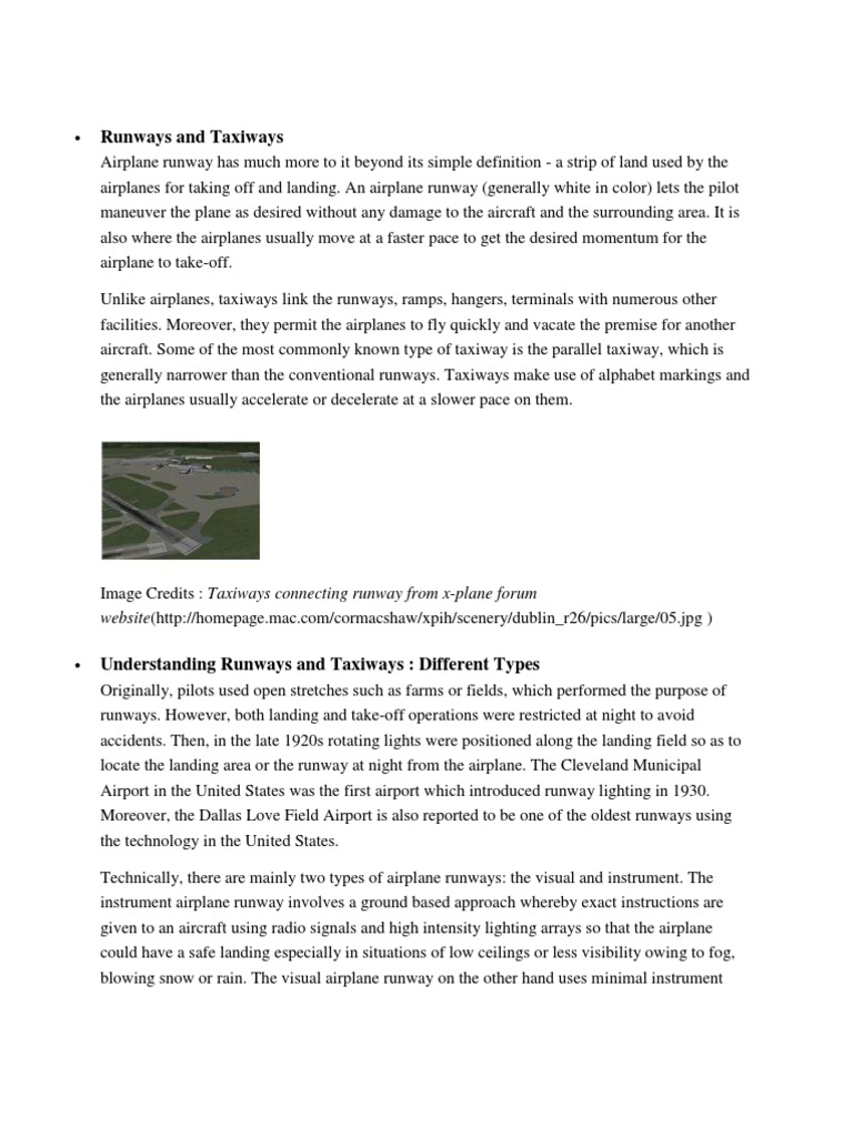 Runways and Taxiways | PDF | Runway | Airport