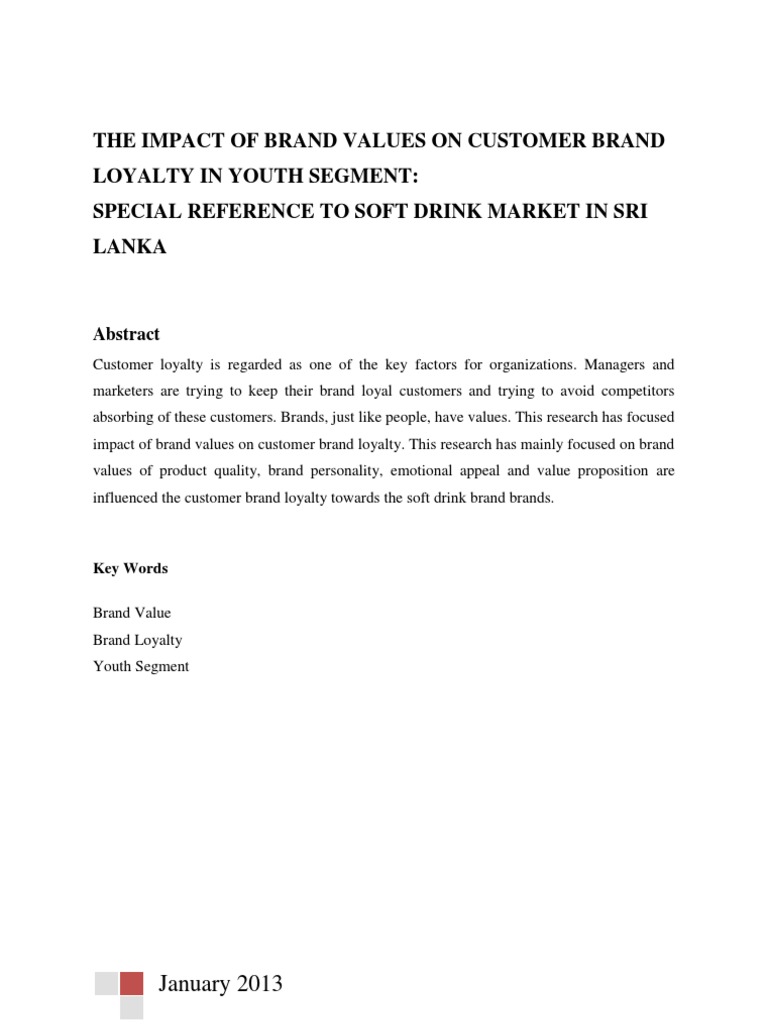 Brand Values and Youth Loyalty in Soft Drinks | PDF | Brand | Marketing