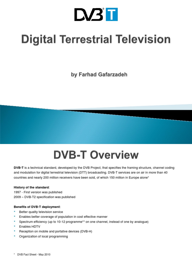 Introduction of DVB T2, Digital Video Broadcasting