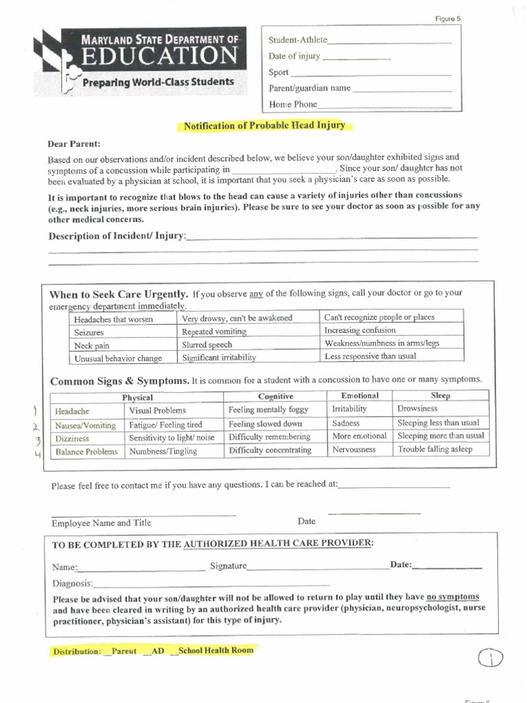 Concussion Clearance Procedures for Schools | PDF | Concussion | Headache