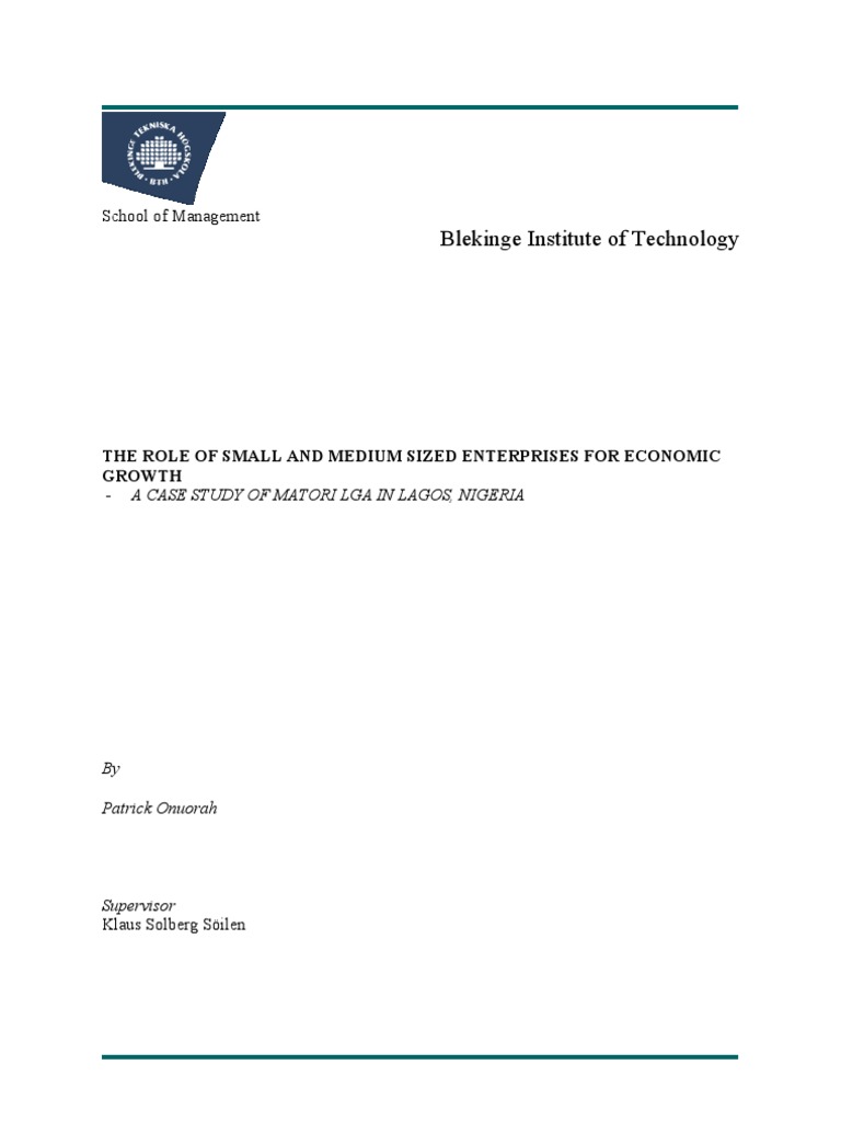 The Role of Small and Medium Scale Enterprises in Nigeria | PDF | Small ...