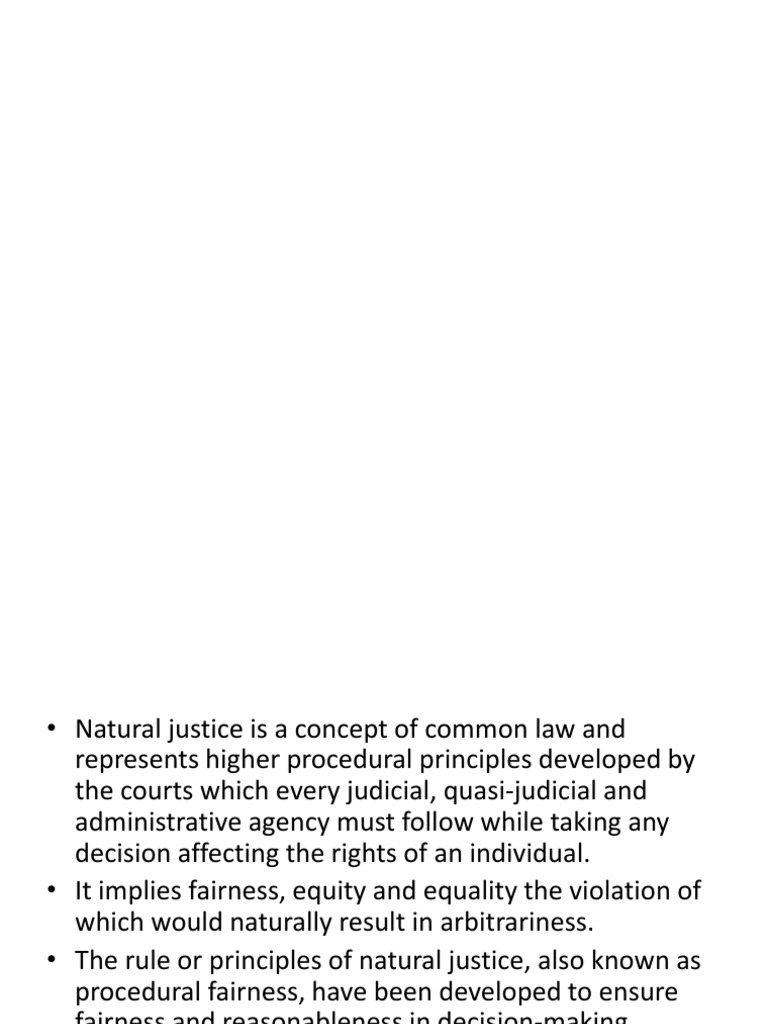 Principles of Natural Justice PDF Equity (Law) Justice