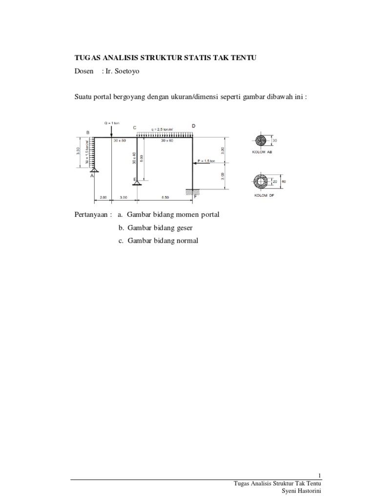 Struktur Portal Bergoyang Dan Tidak Bergoyang