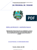 Perfil de Conectividad de La Provincia de Tocache