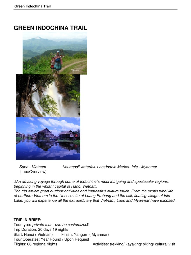 Green Indochina Discovery Tour PDF Laos Hanoi