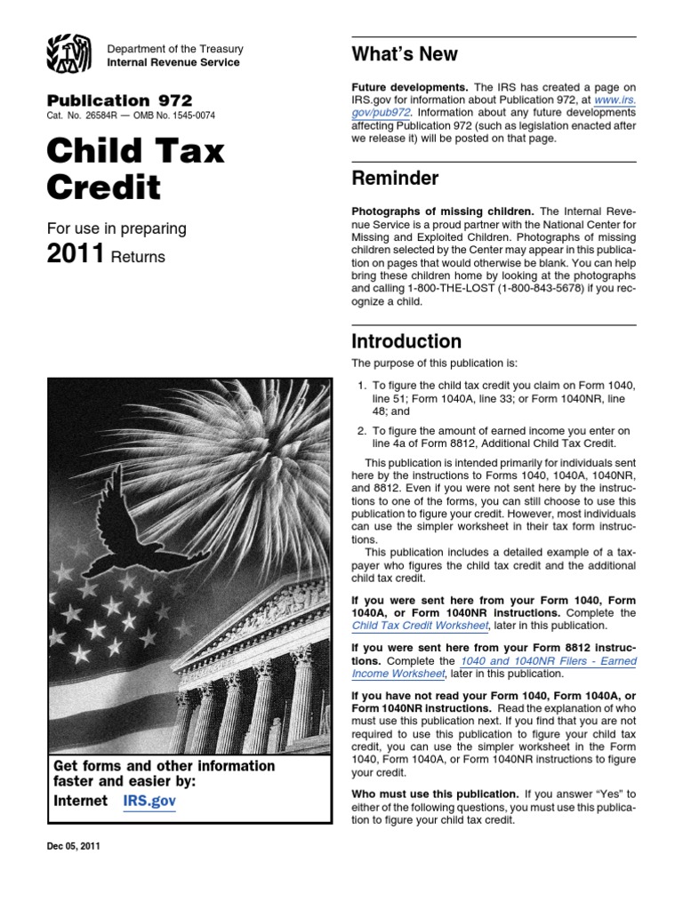 worksheet Irs Child Tax Credit Worksheet irs publication 972