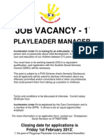 Playleader Manager Advert 2012