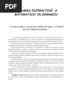 Predarea Interactivă A Matematicii in Gimnaziu