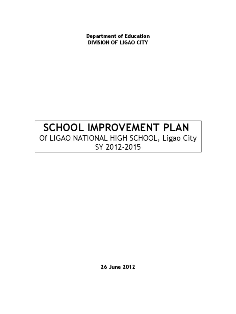 LNHS School Improvement Plan 2012-2015 | PDF | Schools | Teachers