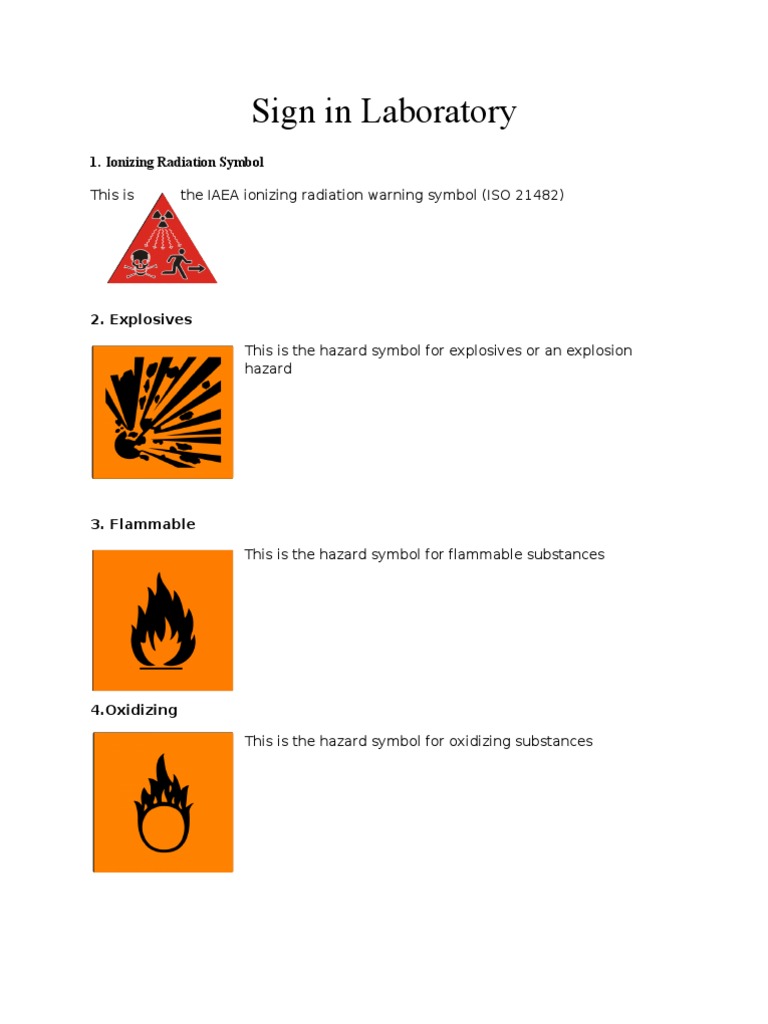 Sign in Laboratory: 1. Ionizing Radiation Symbol | PDF