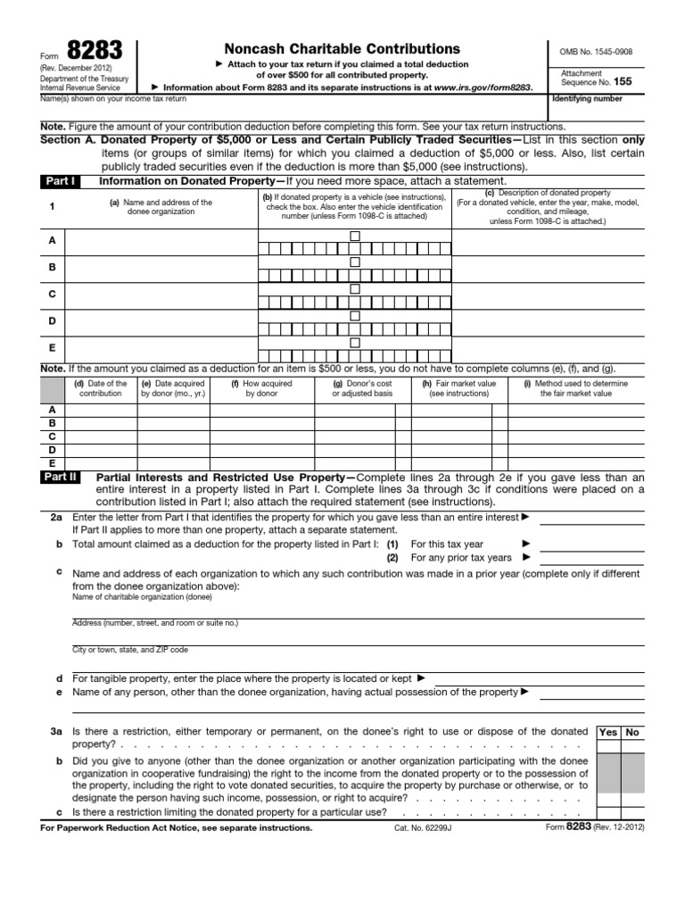 8283 Form Printable - Printable Forms Free Online