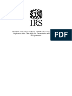 IRS Publication Form Instructions 1040EZ