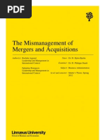 Mergers and Acquisitions Mismanagement