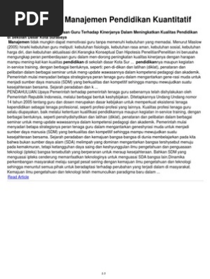 Proposal Tesis Manajemen Pendidikan Kuantitatif
