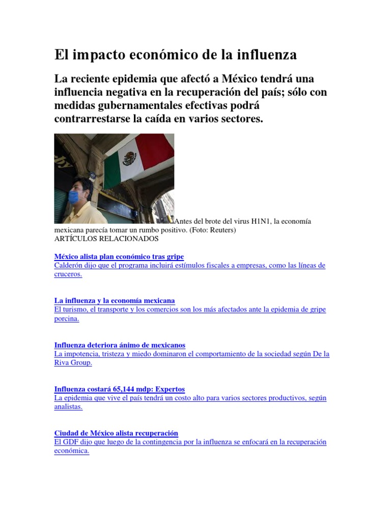 El Impacto Económico de La Influenza en México | PDF | Influenza ...
