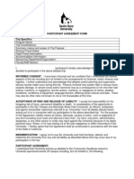 SCU Participant Agreement Form