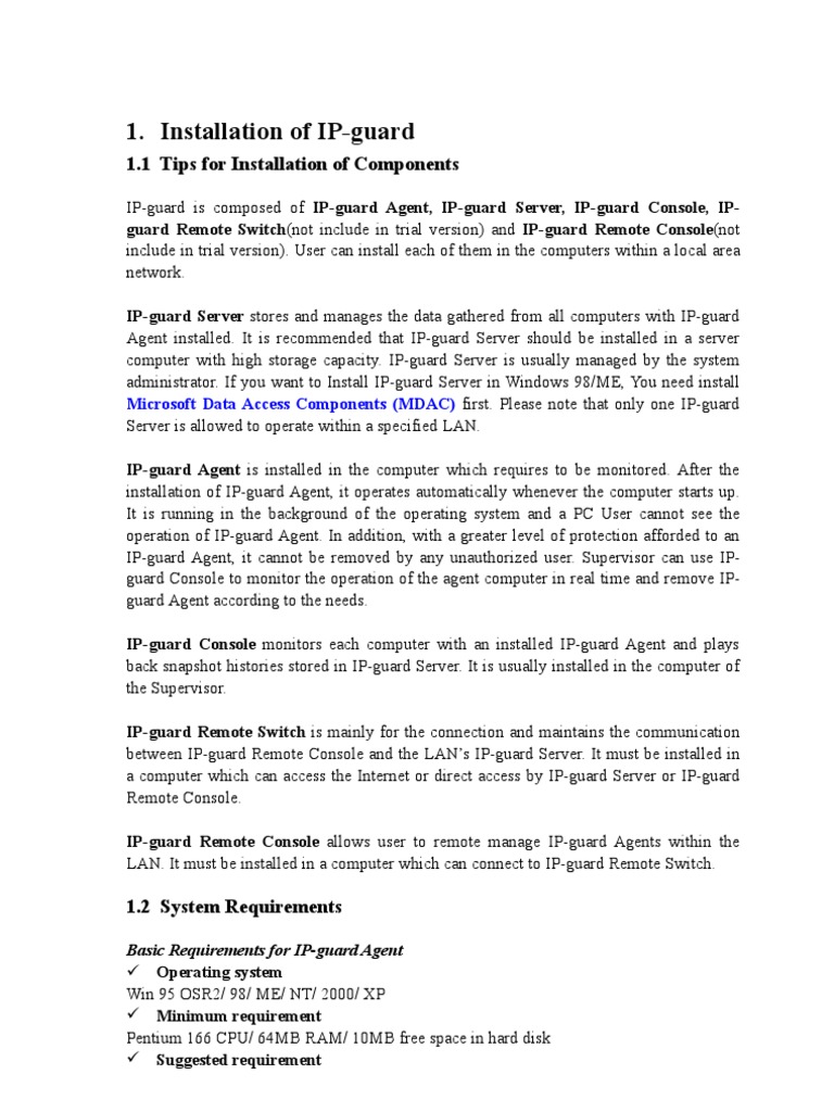 IP-guard Installation Guide | PDF | Command Line Interface | Server ...