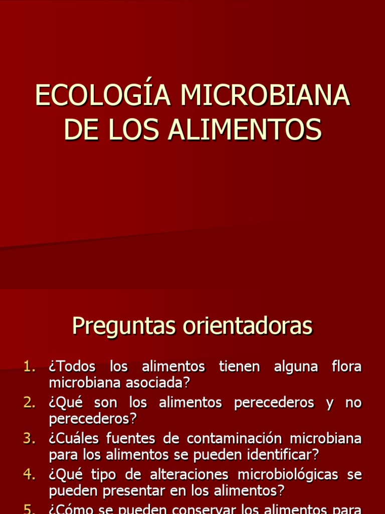 Ecología Microbiana en Alimentos | PDF | Carne | Alimentos