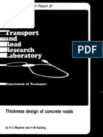 TRRL-Research Report 87-Thick Design of Concrete Roads