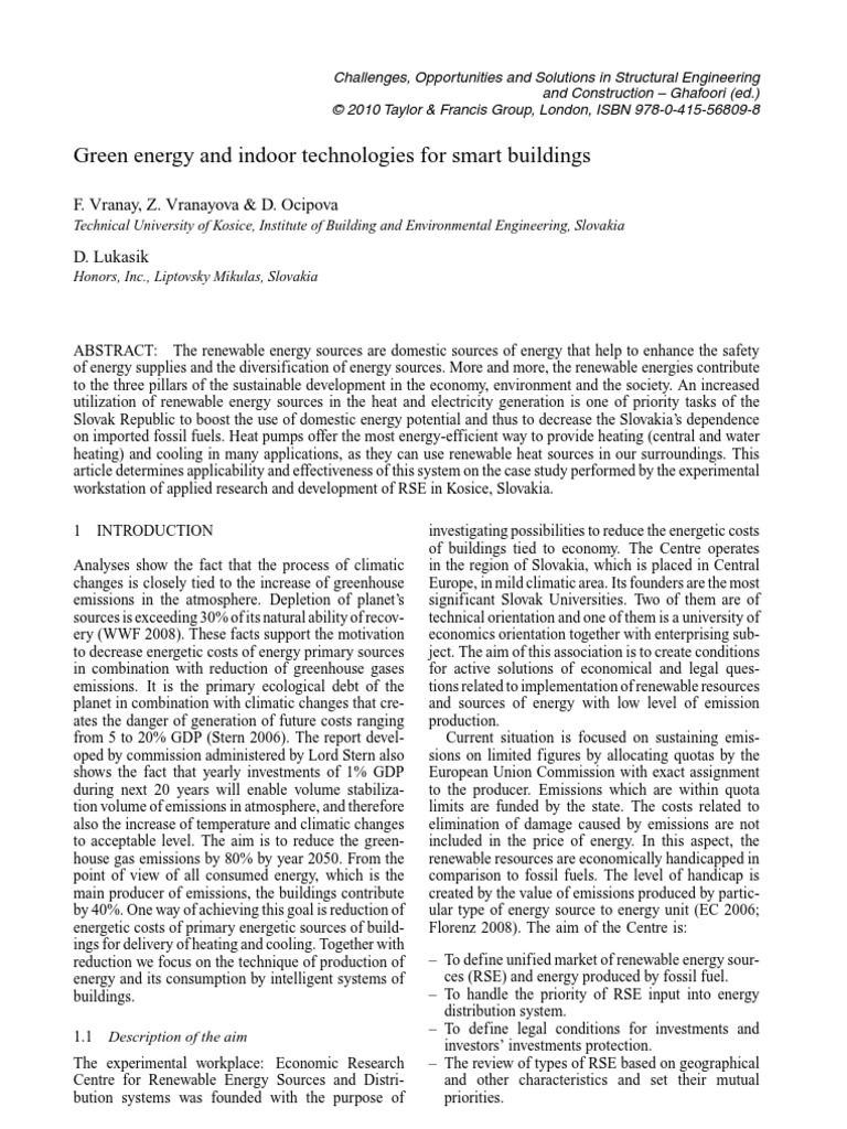 14.5 Green Energy and Indoor Technologies For Smart Buildings | PDF ...