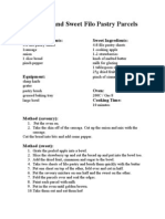 Savoury and Sweet Filo Pastry Parcels