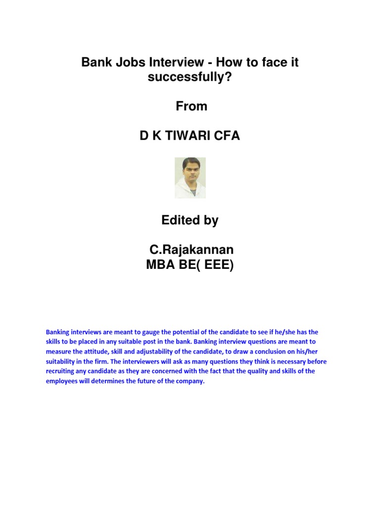 Face Bank Interview | PDF | Job Interview | Question
