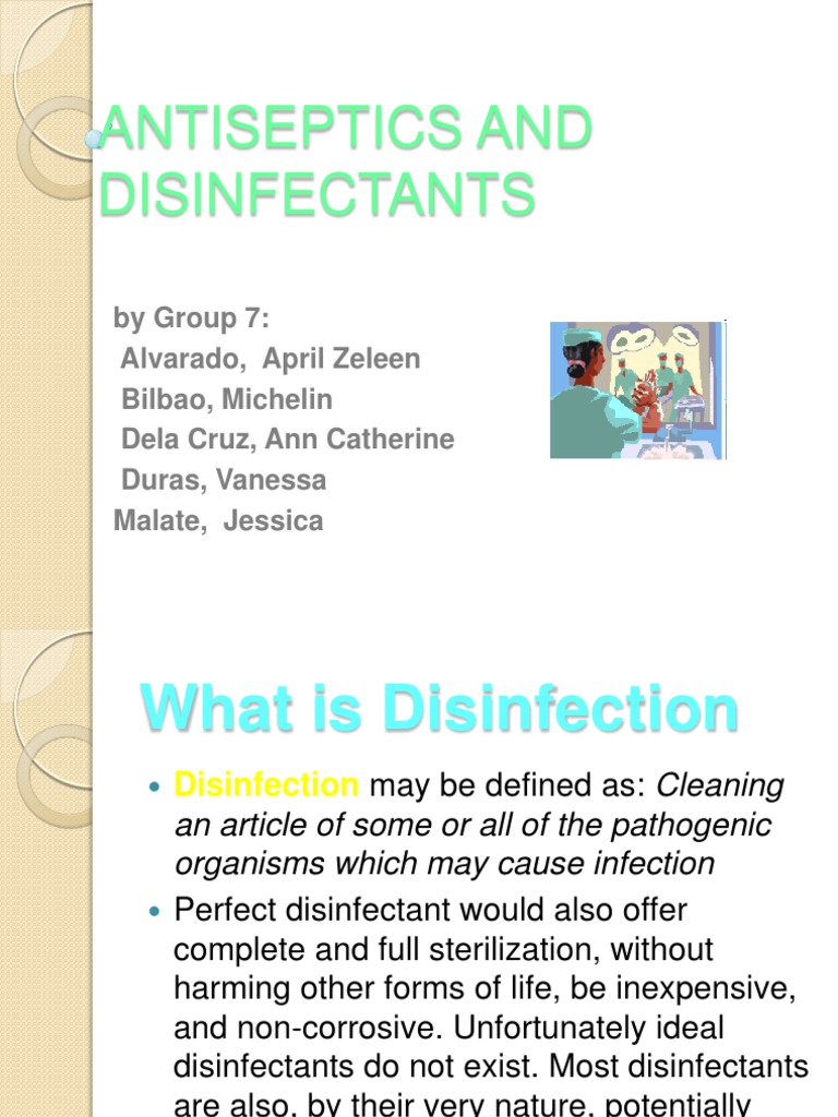 Antiseptics and Disinfectants PDF Disinfectant Bleach
