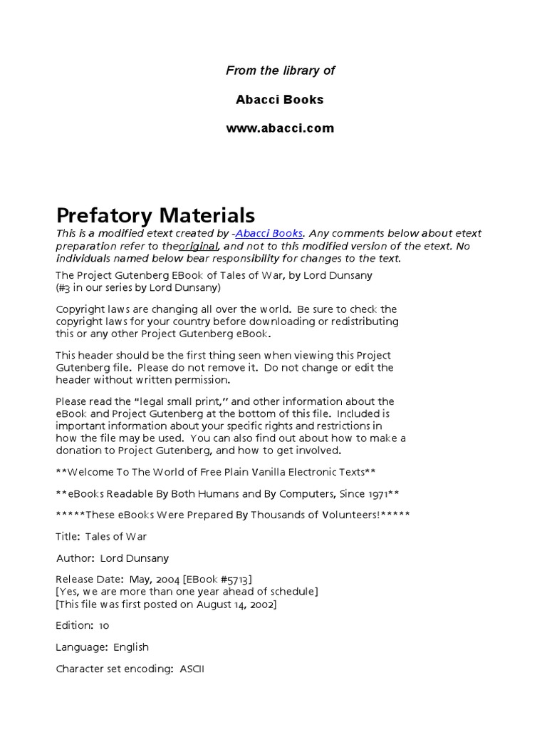 Prefatory materials abacci books pdf project gutenberg e books