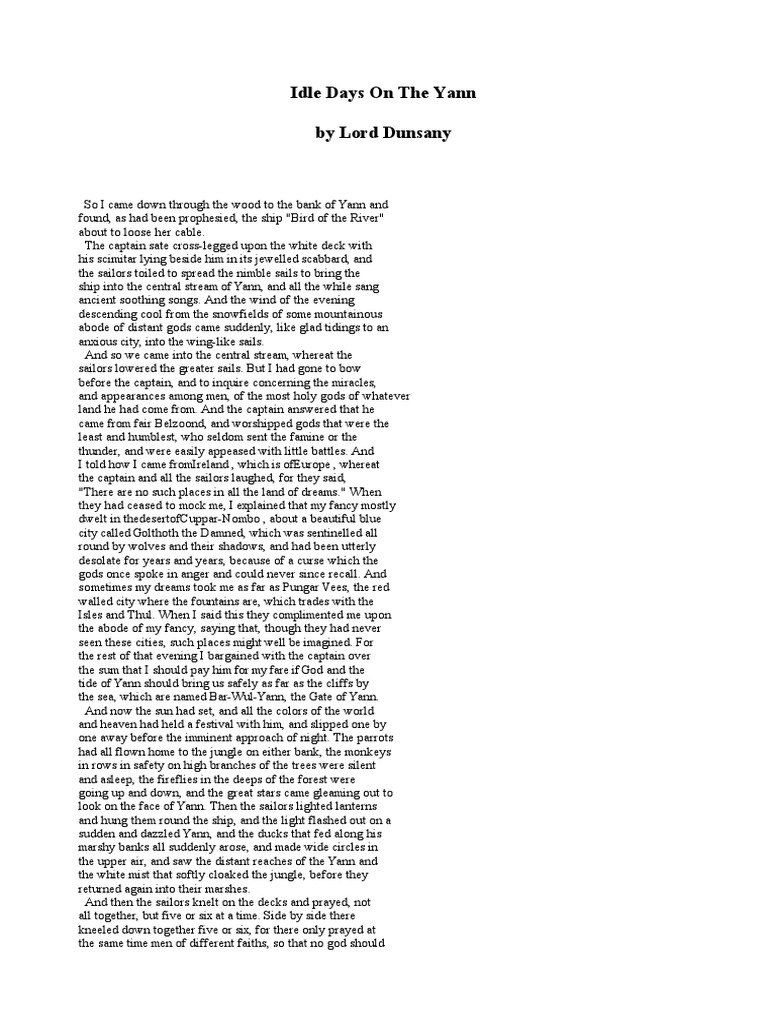 Idle Days On The Yann PDF Prayer Nature