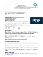 Application Form Water Infrastructure Development and Operation - Cross Border and Regional Cooperation in Central and Eastern Europe"