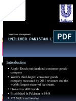 Uniliver Pakistan LTD.: Sales Force Management