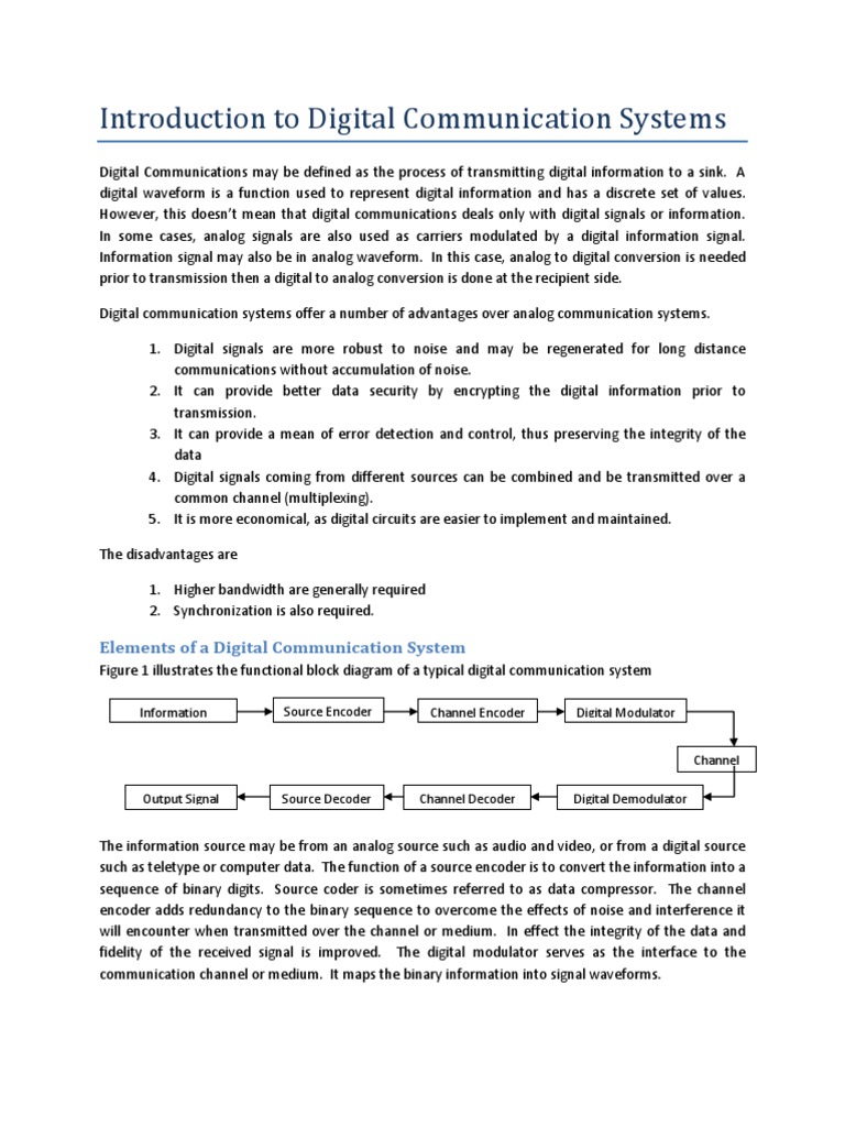 Overview of Digital Communication Systems | PDF | Radio Propagation ...