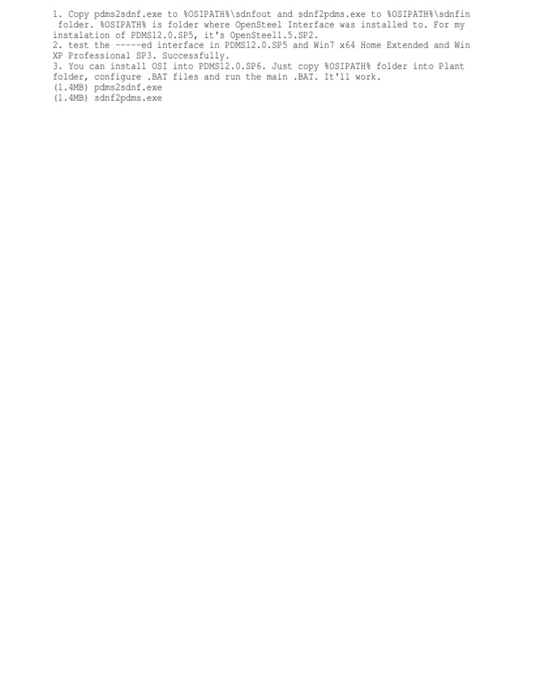 PDMS to OSI Installation Guide | PDF