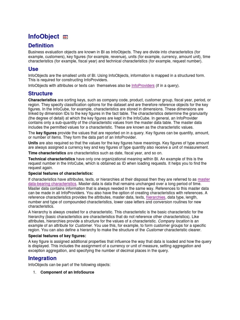 Info Object | PDF | Data Type | Hierarchy