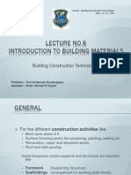 Lecture No.6 Introduction To Building Materials: Building Construction Technology I