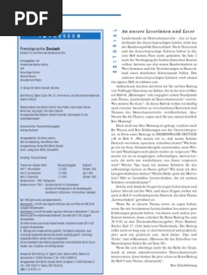 Fremdsprache Deutsch Landeskunde Heft 6 1991 Pdf