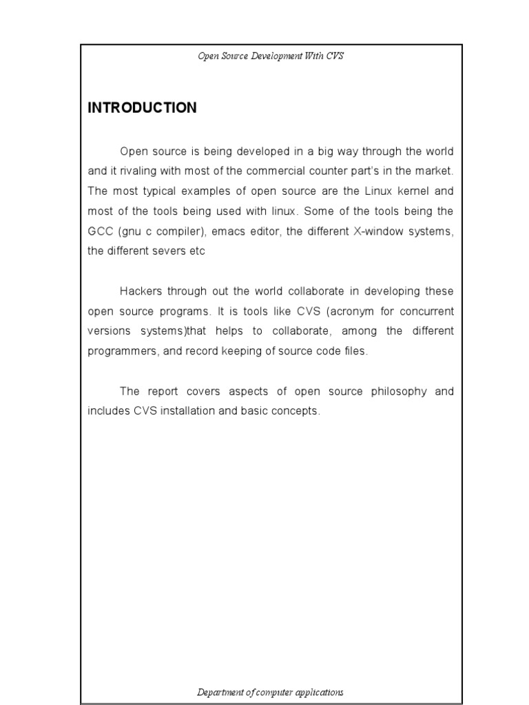 Open Source Development Using CVS | PDF | Version Control | Free Software