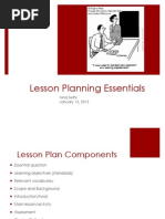 Lesson Planning Essentials: Nina Sethi January 13, 2013