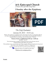 St. Martin's Episcopal Church Worship Bulletin - Sunday, Jan. 20 - 10:15 A.M.