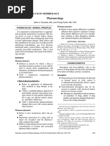 Pharmacology: Core Curriculum in Nephrology