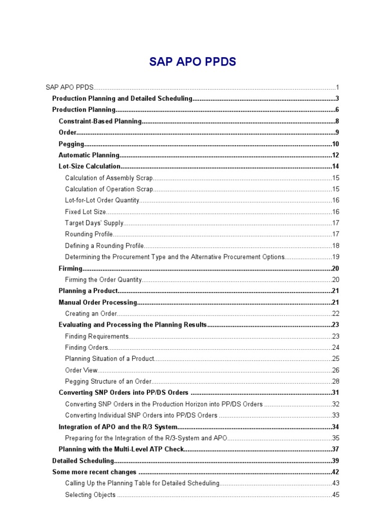 SAP APO PPDS Overview and Guide | PDF | Procurement | System