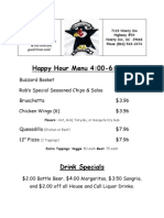 Happy Hour Menu 2013